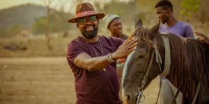 Afolayan inside the film village