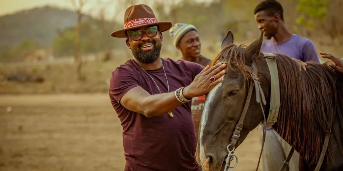 Afolayan inside the film village