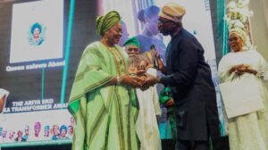 Nigerian musician, Queen Salawa Abeni, bags Àríyá Èkó Waka Transformer Award, during Àríyá Èkó Independence Music Festival, held on Sunday, October 5th, 2025 in Lagos.