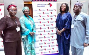 L-R: Institute of Agriculture and Training, Obafemi Awolowo University, Prof. Veronica Obatolu; Africa Adviser, Sight and Life, Dr. Mairo Mandara; Managing Director/CEO, Aliko Dangote Foundation, Zouera Youssoufou; Director of Health & Nutrition, Aliko Dangote Foundation, Dr. Francis Aminu; at the Aliko Dangote Foundation / Sight and Life, Roundtable on "Promotion of Production & Consumption of Fermented Foods for Food & Nutrition Security in Nigeria" in Lagos on Monday 27th October 2025