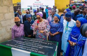 Dr. Olayemi Oyebanji during the commissioning the newly completed Bovas–Spotless Road and Palace–Oke-Age–Idolofin Road projects