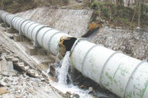 File photo. A vandalised petroleum pipelines in Nigeria