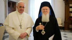 File. Pope Francis and Patriarch Bartholomew. Credit, Vatican News