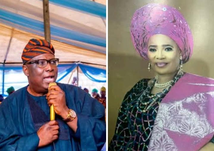 Kehinde Adebowale Ajifolawe , nee Olokesusi, rght, and Senator Babafemi Ojudu