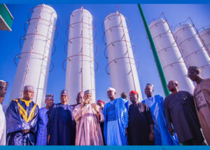 Mohammed Idris, the Minister of Information and National Orientation, and others during a project inspection tour in Borno State