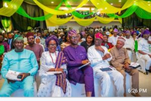 Deputy Governor, Chief (Mrs) Monisade Afuye (who represented Governor Oyebanji) and others at the 2025 Ekiti State Public Service Forum and Award of Excellence Ceremony held at the Adetiloye Hall, Trade Fair Complex, Ado Ekiti