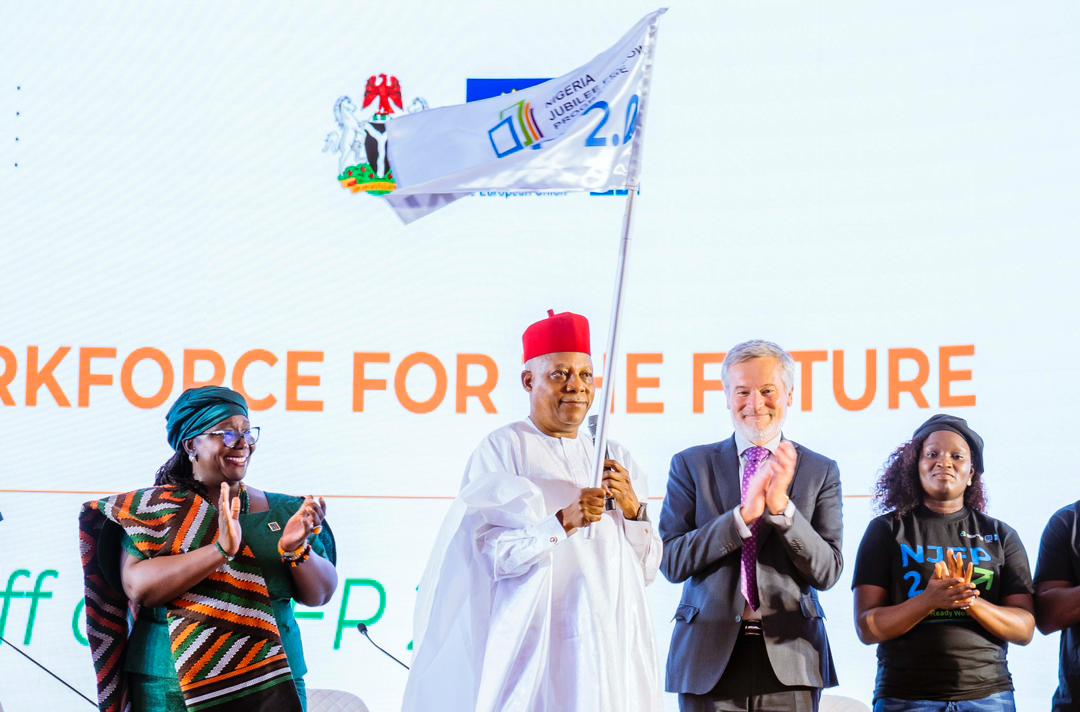 VP Shettima when he formally flagged off the NJFP at the Presidential Villa, Abuja