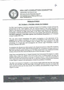 NBA's statetment 1