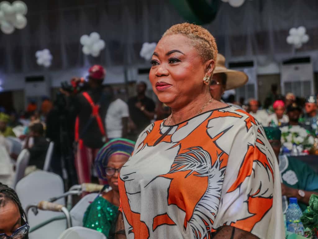 Veteran juju musician, Queen Ayo Balogun, at Àríyá Èkó Independence Music Festival, held on Sunday, October 5th, 2025 in Lagos.
