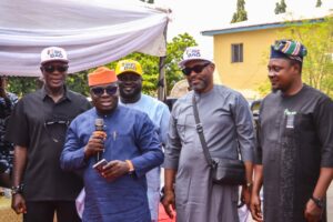 The Speaker of the State House of Assembly, Rt. Hon. Adeoye Aribasoye and others during the inauguration of the newly constructed Armoury and Rapid Response Squad (RRS) Building as part of activities marking the third anniversary of his administration.