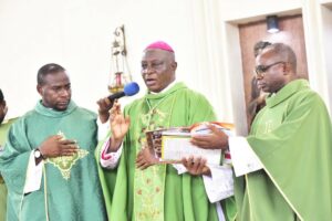 Some of the Newly Catechists Commissioned with His Grace, The Most Rev. Dr. Alfred Adewale Martins, The Archbishop of the Metropolitan See of Lagos, at the Lagos Catechists Archdiocesan Guild of Catechists (LAGC) 2025 Catechists Day /Jubilee year of hope Celebrations, St Dominic Chaotic Church Yaba on Sunday 12 October 2025.