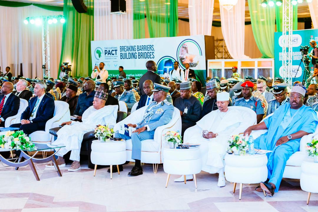 VP Shettima (who represented President Tinubu) , graced the Customs Partnership for African Cooperation in Trade (C-PACT) event held at the State House Conference Centre, Abuja, alongside the Comptroller-General of the Nigeria Customs Service, Bashir Adewale Adeniyi, and other high-level Nigerian and foreign dignitaries.