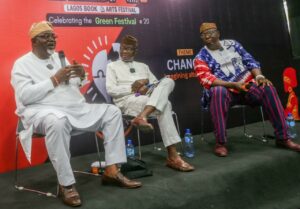From left, Abdul Oroh, Kunle Ajibade and Babafemi Ojudu