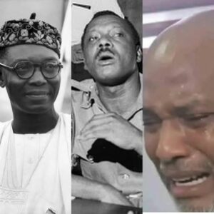 From left, Dr Nnamdi Azikiwe, General Aguiyi Ironsi and Nnamdi Kanu