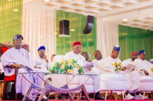From left. President Tinubu, Governors Uzordimma, Ododo, and others