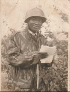 Ajayi Memaiyetan – in military uniform as NN war correspondent after Gen. Gowon – as head of state declared full scale war at Ore after the Mid/west invasion from Eastern region.