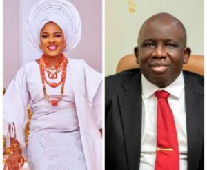 Olori Temitope Enitan-Ogunwusi and Mr. Temitope Sewanu Hundogan, the Immediate past perm Sec Ministry of Finance