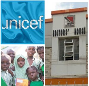 UNICEF, left, NGE Headquarters and Nigerian children