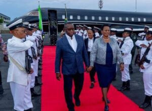 ECOWAS Chairman, Bio, on arrival in Johannesburg 