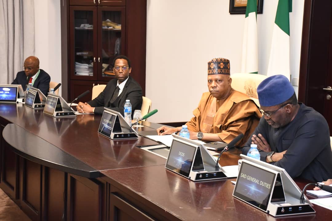 VP Shettima during the second meeting of the Ports and Customs Efficiency Committee at the Presidential Villa