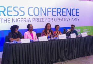 L-R: Joel Benson; Anne-Marie Palmer-Ikuku, Sophia Horsfall, Prof Akachi Adimora-Ezeigbo, and Emeritus Prof. Olu Obafemi.