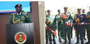 Chief of Army Staff Lieutenant General Waidi Shaibu during the commissioning of State-of-the-Art Wargaming Centre