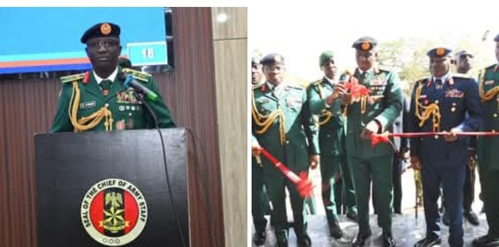 Chief of Army Staff Lieutenant General Waidi Shaibu during the commissioning of State-of-the-Art Wargaming Centre