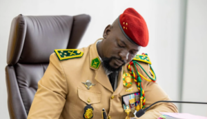 Gen Mamadi Doumbouya in military unform before the election