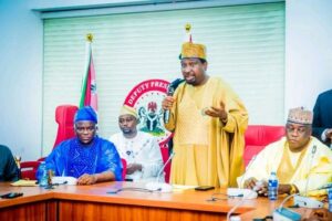 Senator Barau with leaders of the Forum during the visit