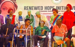 Senator Oluremi Tinubu, the First Lady, third right, during the exercis