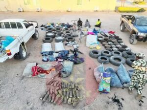 The intercepted logistics supplies suspected to be intended for Islamic State West Africa Province (ISWAP) terrorists in Borno State