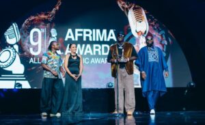 Adviser, from Mauritania, receiving an award at the 9th edition of AFRIMA Awards held at Eko Hotels and Suites, Lagos on Sunday, January 11, 2026