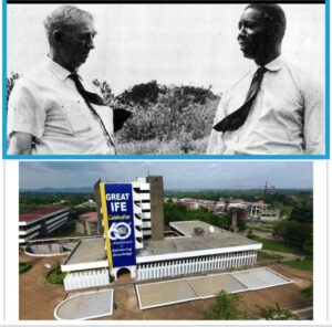 Arieh Sharon, the Project Architect, Professor Saburi O. Biobaku Ajose, top and OAU, Ife