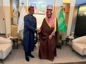 Dr Dele Alake and the Saudi Arabian Minister of Industry and Mineral Resources, Mr. Ibrahim Al-Khorayef