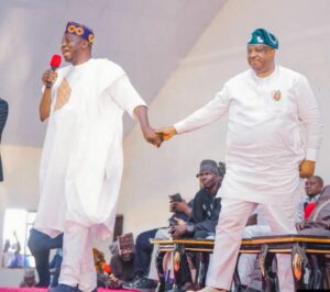 Governor Caleb Mutfwang of Plateau State and APC Chairman, Professor Nentawe Yilwatda