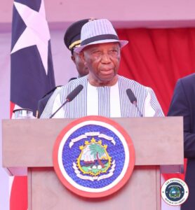 President Boaka delivering his speech