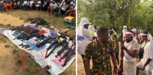 The militants surrendered their weapons