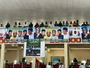 The podium of the defection awaiting arrival of Governor Yusuf and APC stalwarts