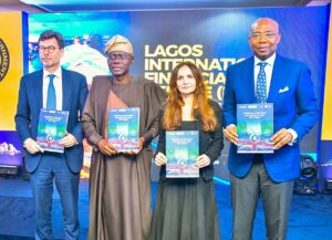 British Deputy High Commissioner in Lagos, Mr. Jonny Baxter; Governor of Lagos State and Co-chairman of Lagos International Financial Centre (LIFC), Mr. Babajide Sanwo-Olu; Director, International Development, The City UK, Ms. Anna Rogers and Co-chairman of LIFC, Mr. Aigboje Aig-Imoukhuede during the Phase 1 Report launch of LIFC, at the Lagos House, Marina, on Thursday, February 5, 2026.