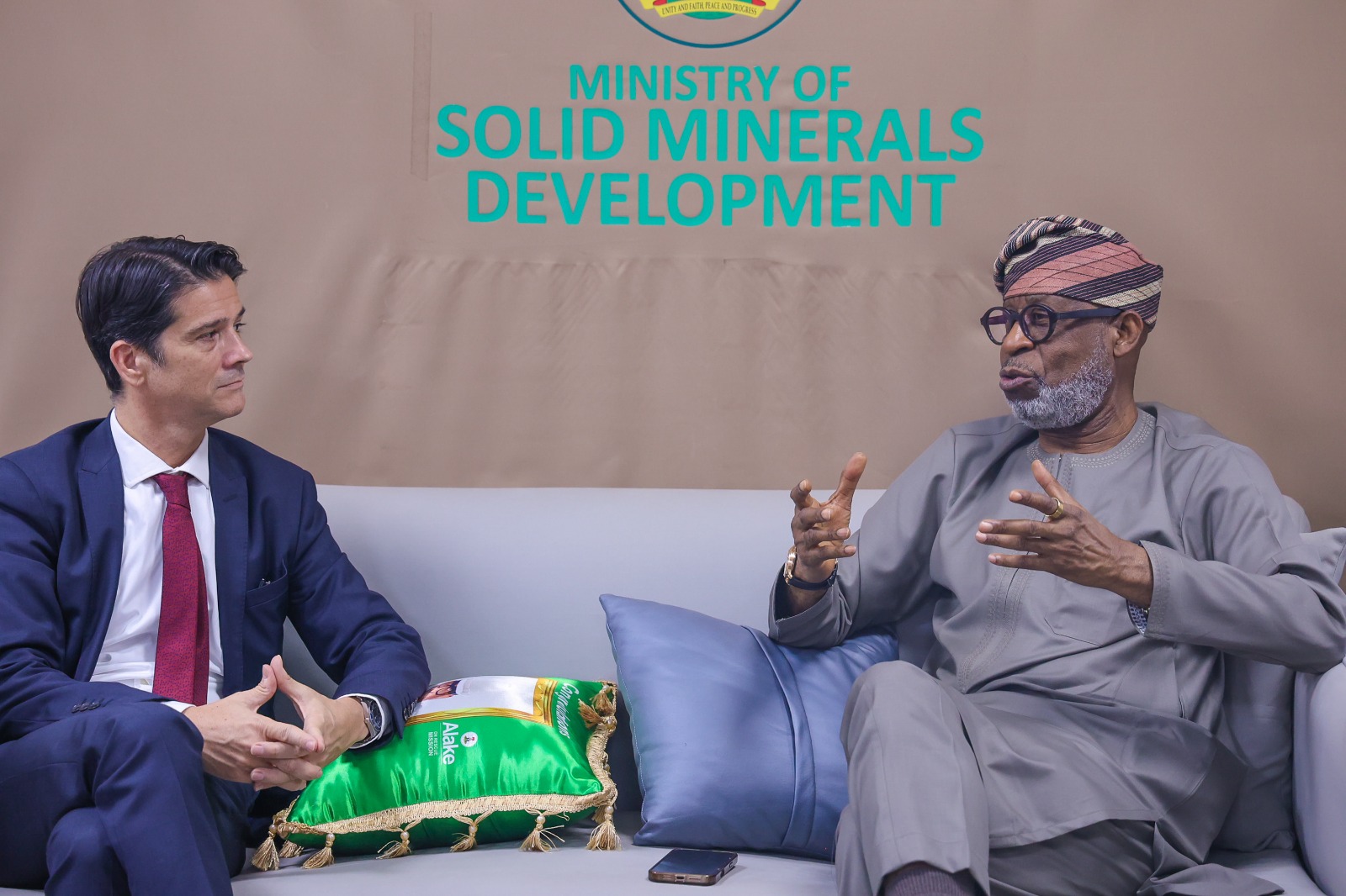Dr Dele Alake and Canadian High Commissioner to Nigeria, H.E Pasquale Salvaggio