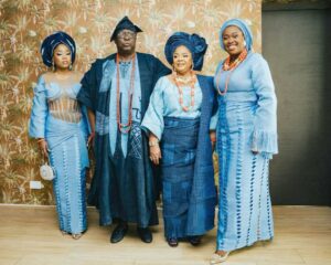 Senator Babafemi Ojudu, second left; his wife, Tola; daughters, Moremi, right, and Morenike , left