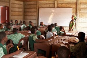 A teacher and her pupils