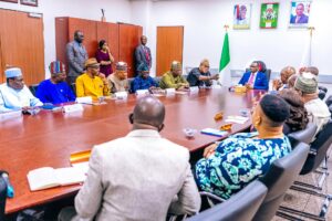 EFCC’s Executive Chairman, Mr. Ola Olukoyede and President of AANISS, Mike Ejiofor and others at the meeting