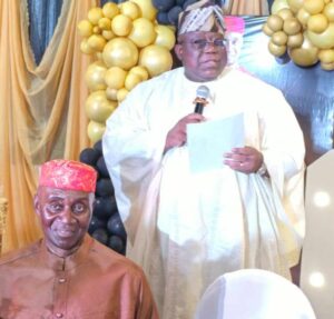 Engr. Joseph Ezie, the Celebrant and Prof. Tunji Olaopa, Chairman of the 70th Birthday Celebration Event
