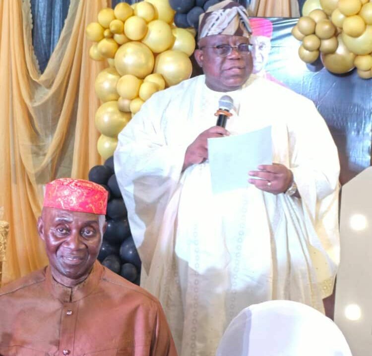 Engr. Joseph Ezie, the Celebrant and Prof. Tunji Olaopa, Chairman of the 70th Birthday Celebration Event