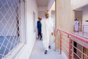 Governor Radda inspecting the new APC state secretariat on Thursday