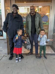Professor Jeyifo, son, Okunola and grandchildren