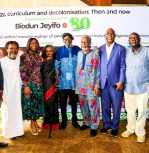 Motunrayo Alaka with Jeyifo, Odia Ofeimun, Ajibade, Olorunyomi and others