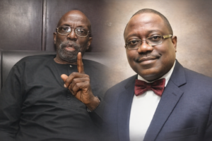 Professors Biodun Jeyifo, left, and Tunji Olaopa