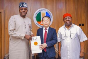 APC National Chairman, Professor Nentawe Yilwatda, Vietnamese Ambassador to Nigeria, Bui Quoc Hung and another official